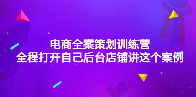 电商全案策划训练营：全程打开自己后台店铺讲这个案例（9节课时）-创盟网