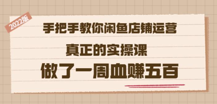 2022版《手把手教你闲鱼店铺运营》真正的实操课做了一周血赚五百(16节课)-创盟网