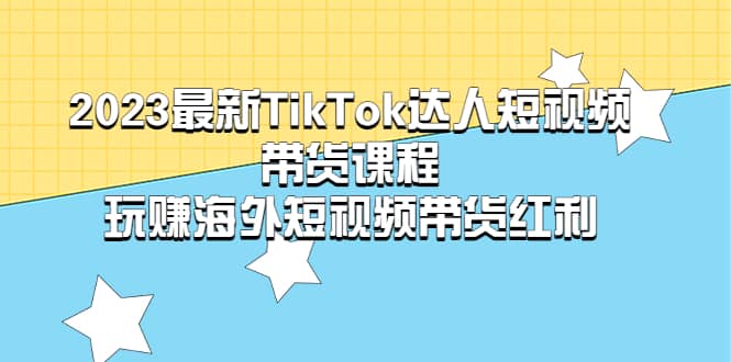 2023最新TikTok·达人短视频带货课程，玩赚海外短视频带货·红利-创盟网