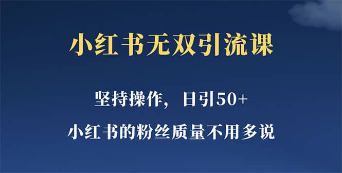 小红书无双课一天引50+女粉，不用做视频发视频，小白也很容易上手拿到结果-创盟网