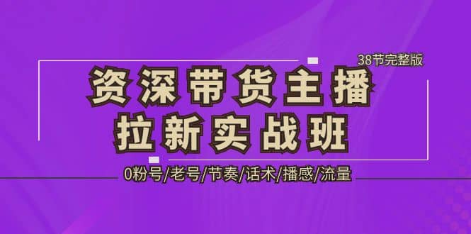 资深·带货主播拉新实战班，0粉号/老号/节奏/话术/播感/流量-38节完整版-创盟网