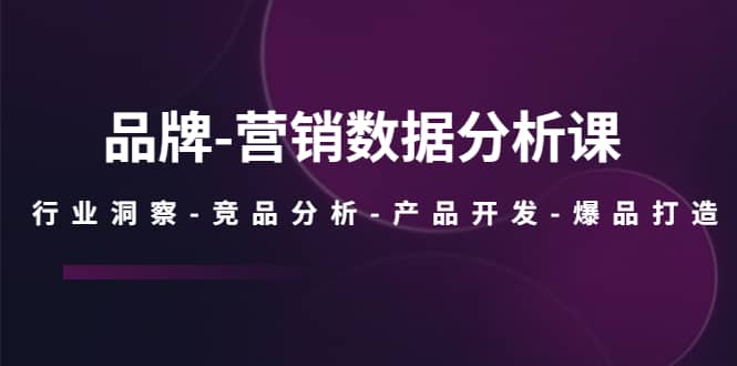 品牌-营销数据分析课，行业洞察-竞品分析-产品开发-爆品打造-创盟网
