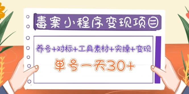 毒案小程序变现项目：养号+对标+工具素材+实操+变现-创盟网