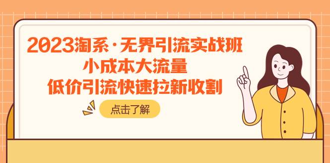 2023淘系·无界引流实战班：小成本大流量，低价引流快速拉新收割-创盟网