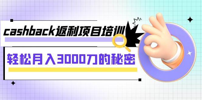cashback返利项目培训：轻松月入3000刀的秘密（8节课）-创盟网