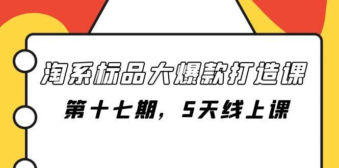 淘系标品大爆款打造课-第十七期，5天线上课-创盟网