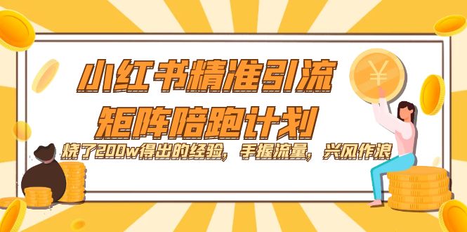 小红书精准引流·矩阵陪跑计划：烧了200w得出的经验，手握流量，兴风作浪！-创盟网