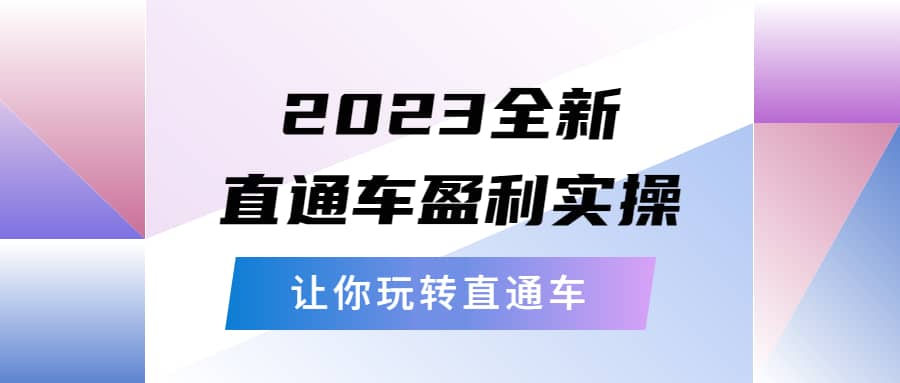 2023全新直通车·盈利实操：从底层，策略到搭建，让你玩转直通车-创盟网
