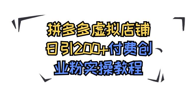 拼多多虚拟店铺日引200+付费创业粉实操教程-创盟网