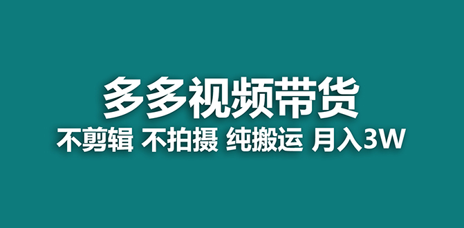 【蓝海项目】多多视频带货，纯搬运一个月搞了5w佣金，小白也能操作【揭秘】-创盟网