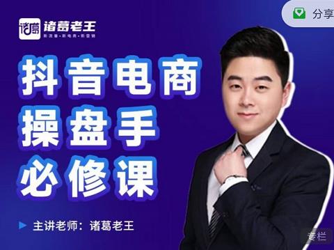 诸葛老王-抖音电商操盘手必修课：顶层设计，​起号破局，爆款运营，数据分析-创盟网