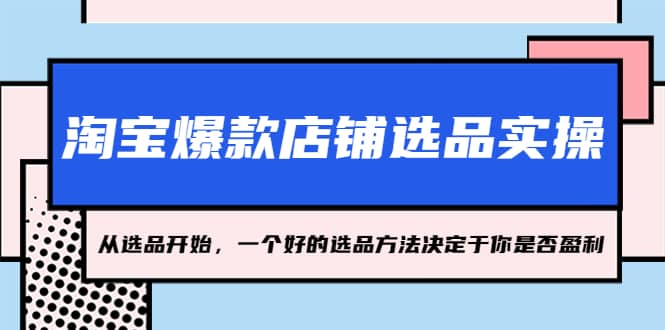 淘宝爆款店铺选品实操，2023从选品开始，一个好的选品方法决定于你是否盈利-创盟网