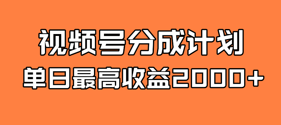 全新蓝海 视频号掘金计划 日入2000+-创盟网