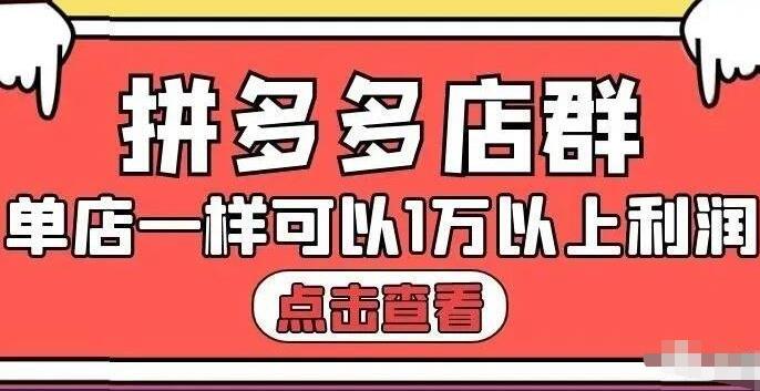 拼多多店群单店一样可以产出1万5以上利润【付费文章】-创盟网