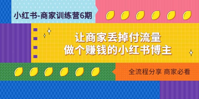 小红书-商家训练营12期：让商家丢掉付流量-创盟网