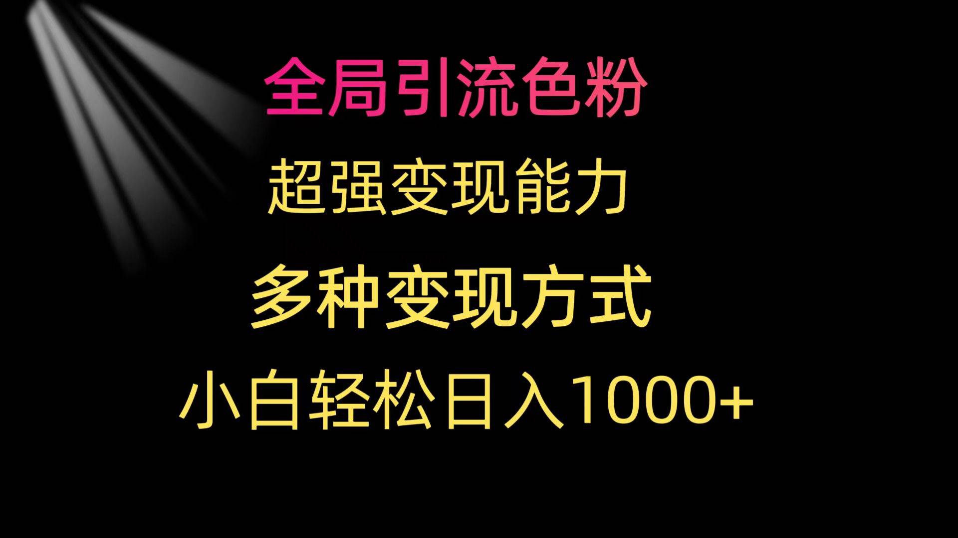 全局引流色粉 超强变现能力 多种变现方式 小白轻松日入1000+-创盟网