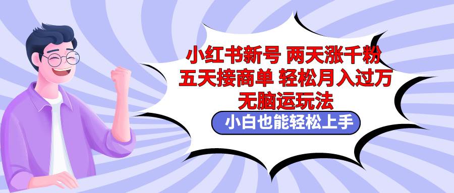 小红书新号两天涨千粉五天接商单轻松月入过万 无脑搬运玩法 小白也能轻…-创盟网