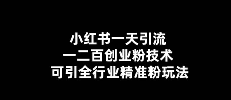 【引流必备】小红书一天引流一二百创业粉技术，可引全行业精准粉玩法-创盟网