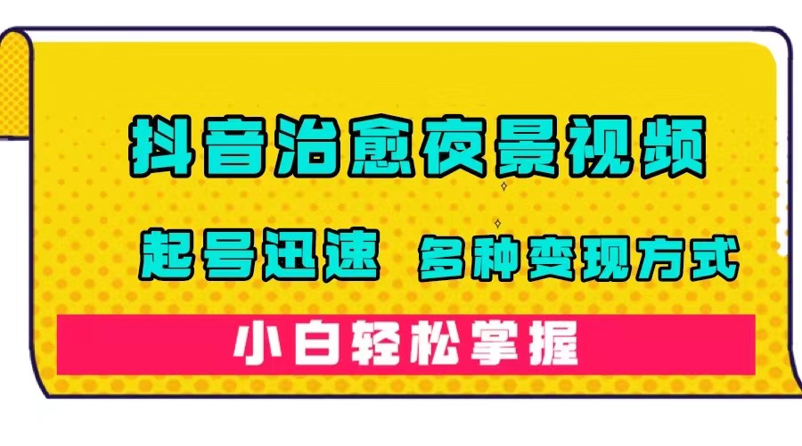 抖音治愈系夜景视频，起号迅速，多种变现方式，小白轻松掌握（附120G素材）-创盟网
