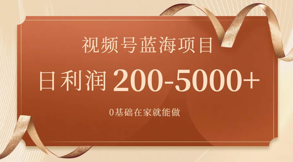 视频号蓝海项目，0基础在家也能做，一天200-5000+【附266G资料】-创盟网