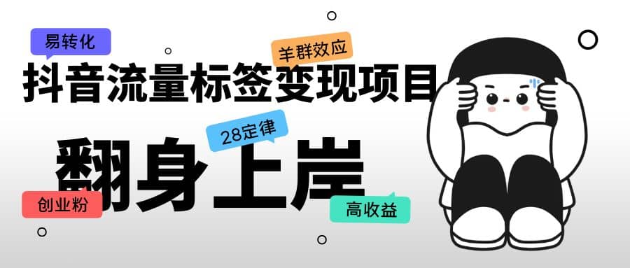 抖音流量标签变现项目，抖音创业粉轻松转化，单价高收益简单-创盟网