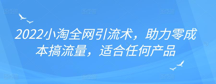 2022年小淘全网引流术，助力零成本搞流量，适合任何产品-创盟网