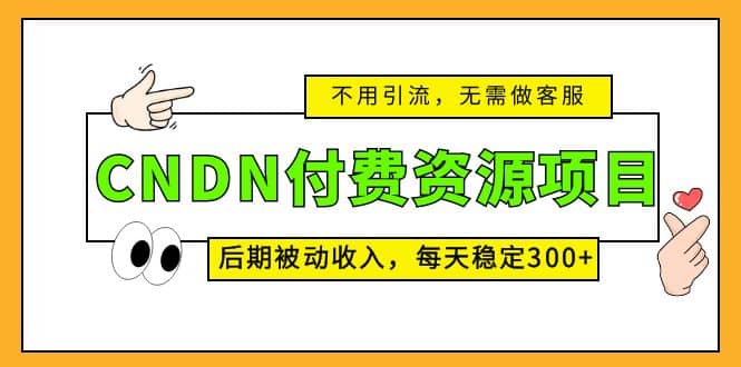 CNDN付费资源项目，不用引流，无需做客服，后期被动收入-创盟网