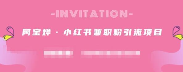 阿宝烨·小红书兼职粉引流项目，流量大，引流效果好【视频课程】-创盟网