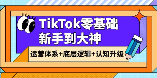 TikTok零基础新手到大神：运营体系+底层逻辑+认知升级（9节系列课）-创盟网