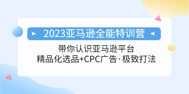 2023亚马逊全能特训营：玩转亚马逊平台+精品化·选品+CPC广告·极致打法-创盟网