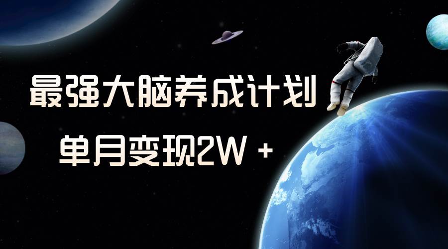 冷门虚拟项目，最强大脑养成计划，一个月变现2W＋-创盟网
