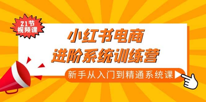 小红书电商进阶系统训练营：新手从入门到精通系统课（21节视频课）-创盟网