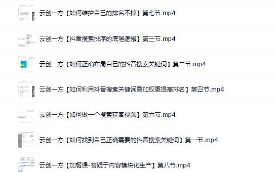 云创一方2022抖音SEO系列课程，教你如何快速上抖音搜索排名第一-创盟网