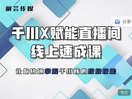 枫芸传媒-线上千川提升课，提升千川认知，提升千川投放效果-创盟网