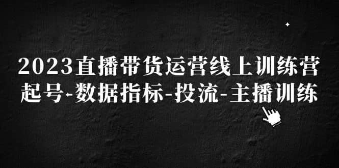 2023直播带货运营线上训练营，起号-数据指标-投流-主播训练-创盟网