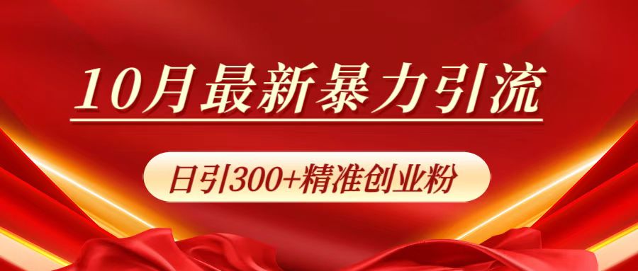 10月最新暴力引流，日引300+精准创业粉-创盟网