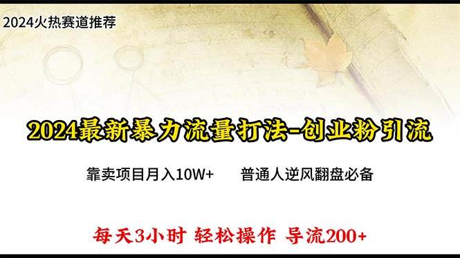 2024年最新暴力流量打法，每日导入300+，靠卖项目月入10W+-创盟网