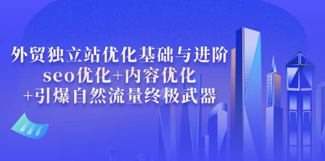 外贸独立站优化基础与进阶，seo优化+内容优化+引爆自然流量终极武器-创盟网