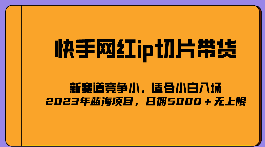 2023爆火的快手网红IP切片，号称日佣5000＋的蓝海项目，二驴的独家授权-创盟网