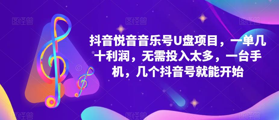 抖音音乐号U盘项目 一单几十利润 无需投入太多 一台手机 几个抖音号就开始-创盟网