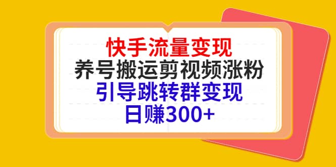 快手流量变现，养号搬运剪视频涨粉，引导跳转群变现日赚300+-创盟网