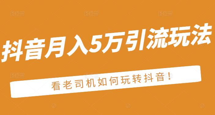 老古董·抖音月入5万引流玩法，看看老司机如何玩转抖音(附赠：抖音另类引流思路)-创盟网