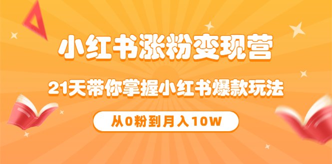 《小红书涨粉变现营》21天带你掌握小红书爆款玩法 从0粉到月入10W-创盟网