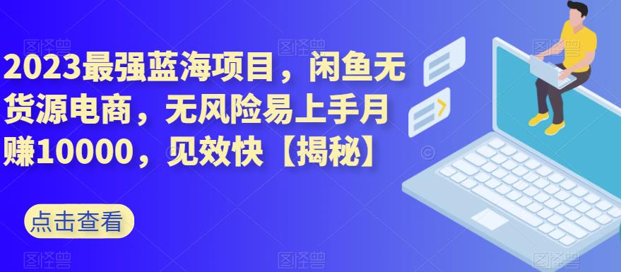 2023最强蓝海项目，闲鱼无货源电商，无风险易上手月赚10000，见效快【揭秘】-创盟网