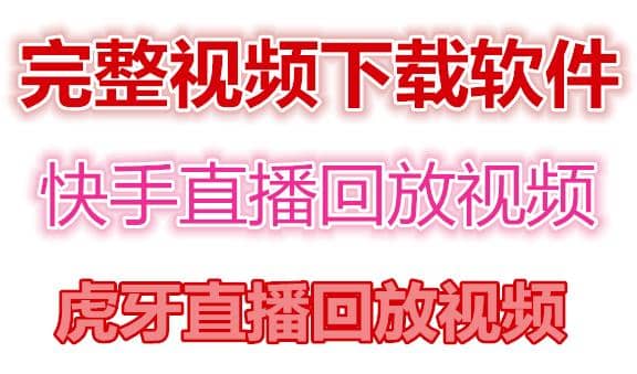 快手直播回放视频/虎牙直播回放视频完整下载(电脑软件+视频教程)-创盟网