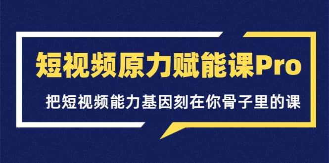 短视频原力赋能课Pro，把短视频能力基因刻在你骨子里的课（价值4999元）-创盟网