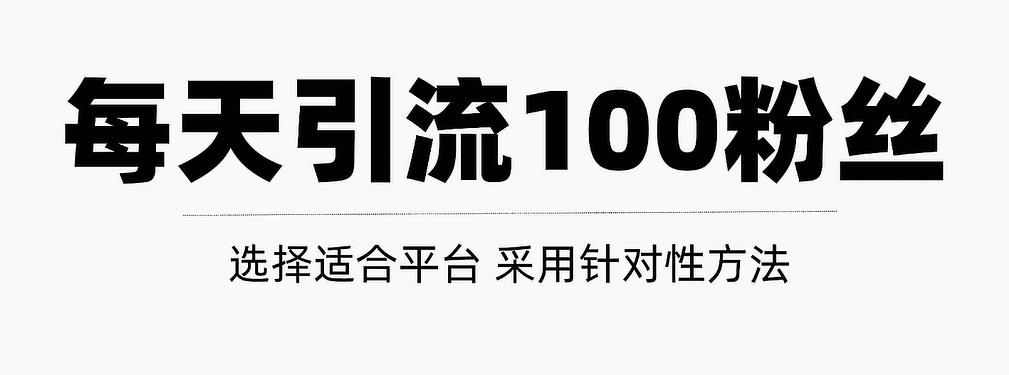 只需要做好这几步，就能让你每天轻松获得100+精准粉丝的方法！【视频教程】-创盟网