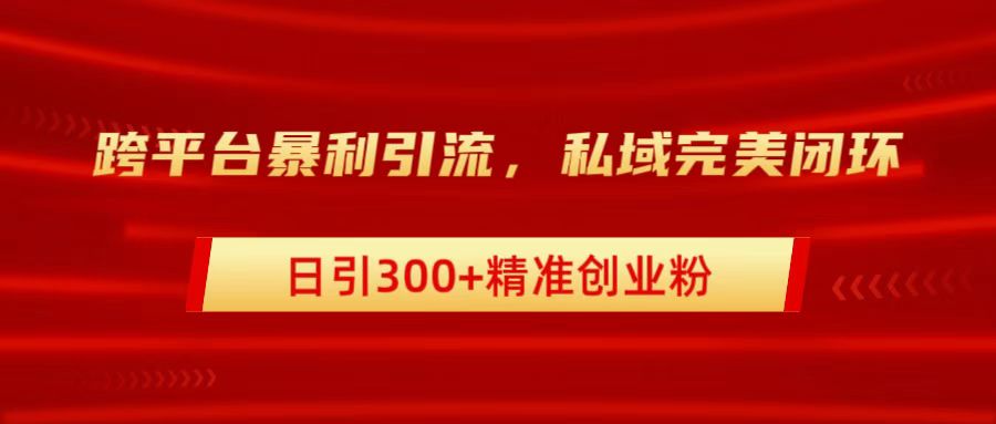跨平台暴力引流，私域完美闭环，日引300+精准创业粉-创盟网
