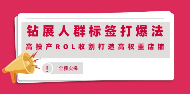 钻展人群标签打爆法，高投产ROL收割打造高权重店铺(全程实操)-创盟网
