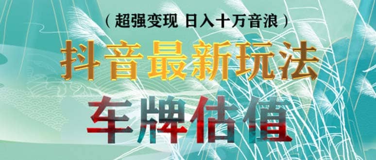 抖音最新无人直播变现直播车牌估值玩法项目 轻松日赚几百+【详细玩法教程】-创盟网